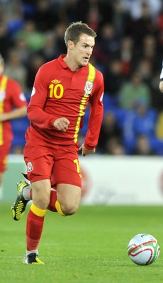 121012 - Wales v Scotland - FIFA 2014 World Cup Qualifying Campaign - Aaron Ramsey of Wales