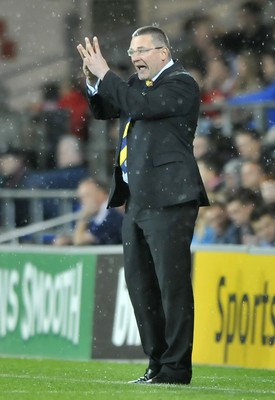 121012 - Wales v Scotland - FIFA 2014 World Cup Qualifying Campaign - Craig Levein, manager of Scotland reacts 