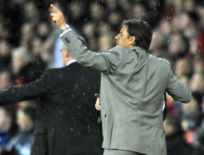 121012 - Wales v Scotland - FIFA 2014 World Cup Qualifying Campaign - Chris Coleman, manager of Wales reacts 