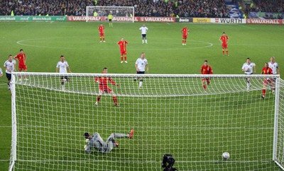 121012 - Wales v Scotland,  FIFA 2014 World Cup Qualifier -Wales' Gareth Bale scores goal from the penalty spot