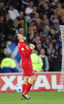 121012 - Wales v Scotland,  FIFA 2014 World Cup Qualifier -Wales' Gareth Bale celebrates at the end of the match