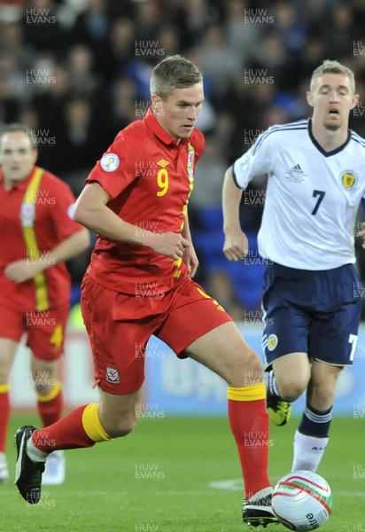 121012 - Wales v Scotland - FIFA 2014 World Cup Qualifying Campaign - Steve Morison of Wales