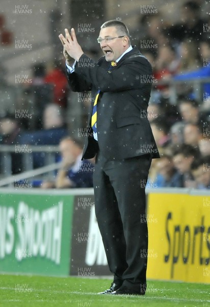 121012 - Wales v Scotland - FIFA 2014 World Cup Qualifying Campaign - Craig Levein, manager of Scotland reacts 