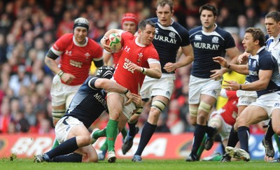 13.02.10 - Wales v Scotland - RBS Six Nations 2010 - Gareth Cooper of Wales breaks. 