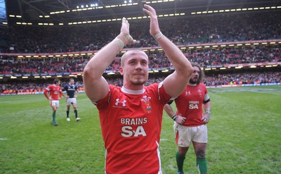 13.02.10 - Wales v Scotland - RBS Six Nations 2010 - Richie Rees of Wales celebrates win. 
