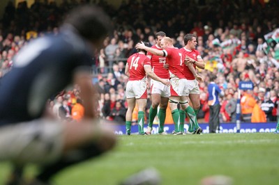 13.02.10 Wales v Scotland... Wales players celebrate at the end of the game. .