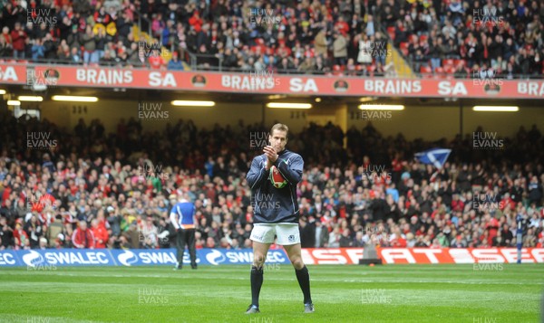 13.02.10 - Wales v Scotland - RBS Six Nations 2010 - Chris Paterson of Scotland runs out to win his 100th cap. 