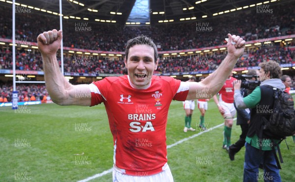 13.02.10 - Wales v Scotland - RBS Six Nations 2010 - Stephen Jones of Wales celebrate win. 