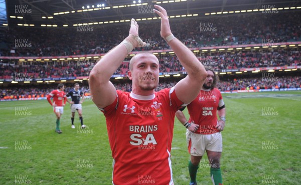 13.02.10 - Wales v Scotland - RBS Six Nations 2010 - Richie Rees of Wales celebrates win. 