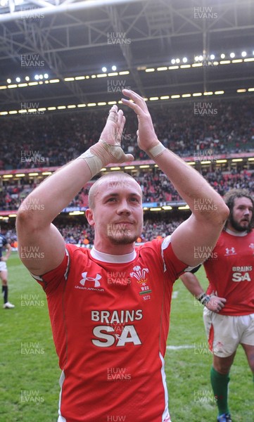 13.02.10 - Wales v Scotland - RBS Six Nations 2010 - Richie Rees of Wales celebrates win. 