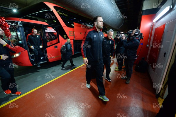 130216 - Wales v Scotland - RBS 6 Nations 2016 -Jamie Roberts of Wales arrives