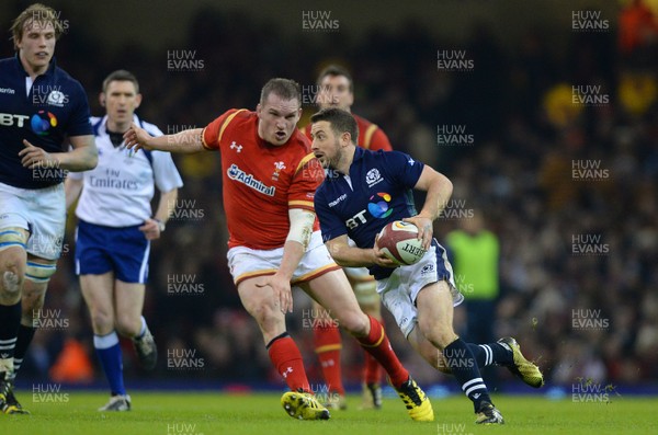 130216 - Wales v Scotland - RBS 6 Nations 2016 -Greig Laidlaw of Scotland