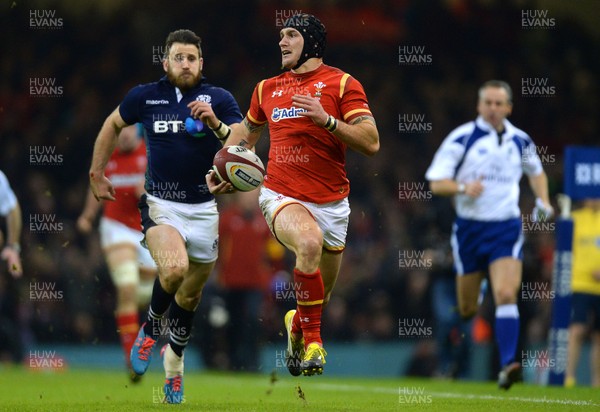 130216 - Wales v Scotland - RBS 6 Nations 2016 -Tom James of Wales