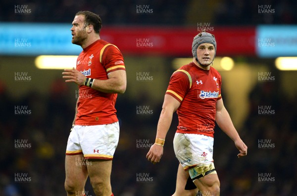 130216 - Wales v Scotland - RBS 6 Nations 2016 -Jamie Roberts and Jonathan Davies of Wales