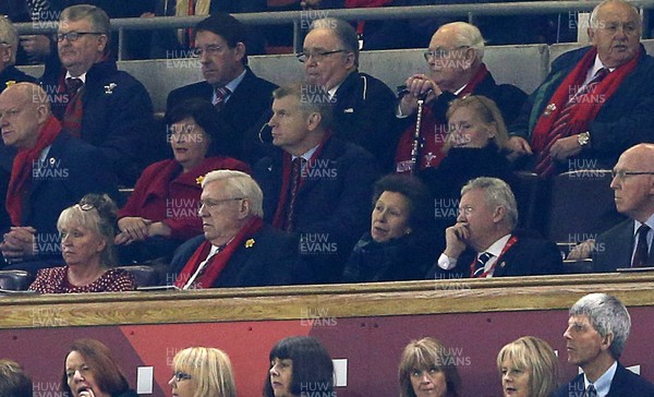 130216 - Wales v Scotland - RBS 6 Nations 2016 - Princess Anne watches the game