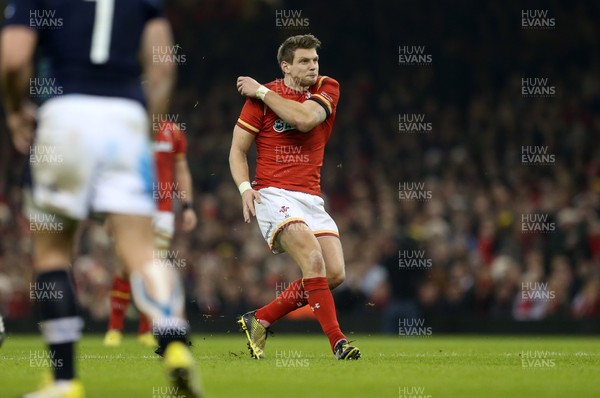 130216 - Wales v Scotland - RBS 6 Nations 2016 - Dan Biggar of Wales kicks a penalty