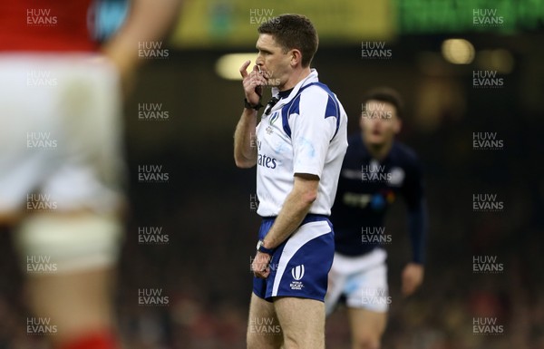 130216 - Wales v Scotland - RBS 6 Nations 2016 - Referee George Clancy