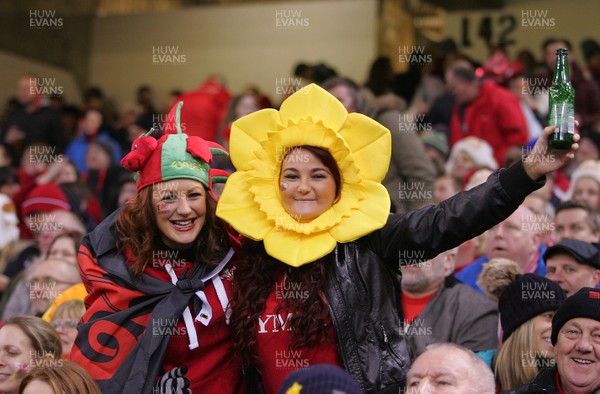 130216 - Wales v Scotland - RBS 6 Nations -Fans of Wales enjoy the game