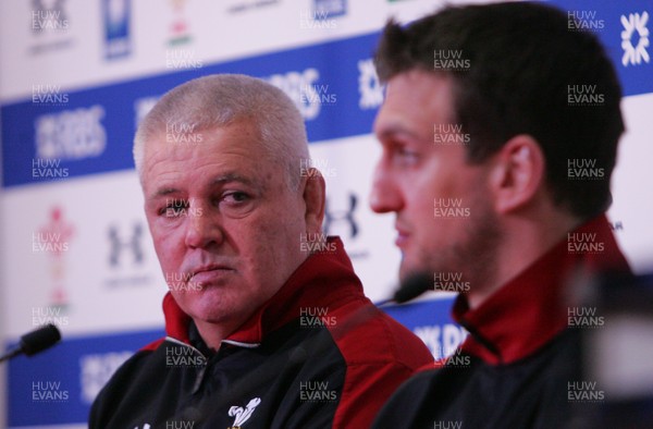 130216 - Wales v Scotland - RBS 6 Nations -Warren Gatland and Sam Warburton of Wales answer questions from the press