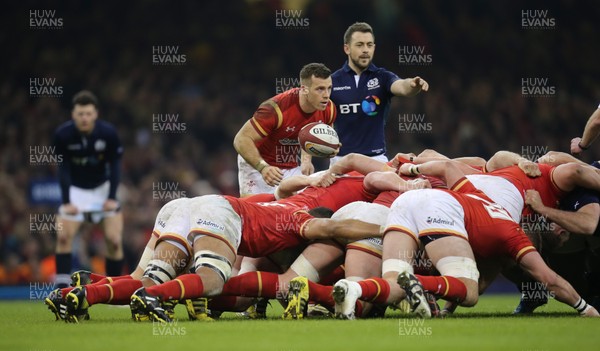 130216 - Wales v Scotland, RBS 6 Nations 2016 - Gareth Davies of Wales