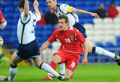 14.11.09 - International Football Friendly, Wales v Scotland Wales' Aaron Ramsey scores his sides third goal 