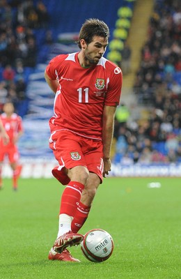 14.11.09 - International Football Friendly, Wales v Scotland Wales' Joe Ledley 