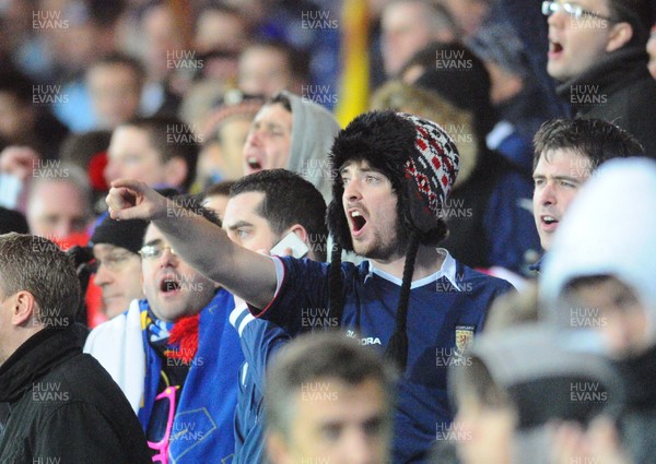 14.11.09 - International Football Friendly, Wales v Scotland Scotland fans make their feeling known at the end of the match 