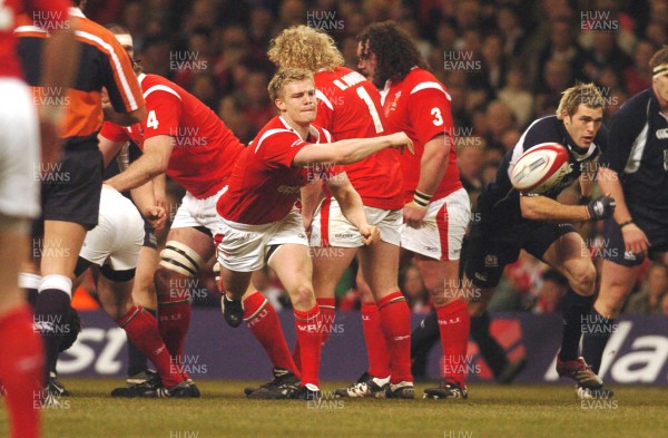 12.02.06 - Six Nations Rugby - Wales v Scotland Wales' Dwayne Peel releases 