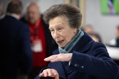210226 - Wales v Scotland, 2026 Guinness Six Nations - HRH The Princess Royal talks to disabled and injured rugby players at the Welsh Rugby Charitable Trust ahead of Wales v Scotland