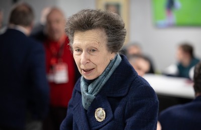 210226 - Wales v Scotland, 2026 Guinness Six Nations - HRH The Princess Royal talks to disabled and injured rugby players at the Welsh Rugby Charitable Trust ahead of Wales v Scotland