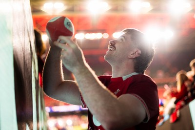 210226 - Wales v Scotland - Guinness Six Nations - Fans react inside the Stadium during the match 