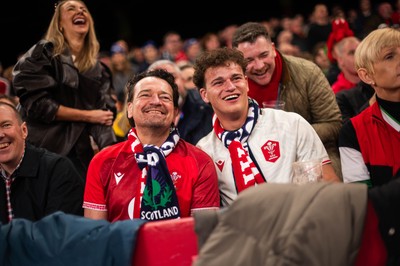 210226 - Wales v Scotland - Guinness Six Nations - Fans react inside the Stadium during the match 