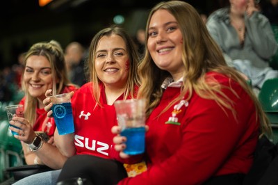 210226 - Wales v Scotland - Guinness Six Nations - Fans react inside the Stadium during the match 