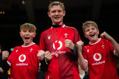 210226 - Wales v Scotland - Guinness Six Nations - Fans react inside the Stadium during the match 