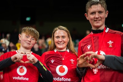 210226 - Wales v Scotland - Guinness Six Nations - Fans react inside the Stadium during the match 