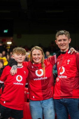 210226 - Wales v Scotland - Guinness Six Nations - Fans react inside the Stadium during the match 