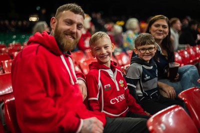 210226 - Wales v Scotland - Guinness Six Nations - Fans react inside the Stadium during the match 