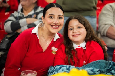 210226 - Wales v Scotland - Guinness Six Nations - Fans react inside the Stadium during the match 