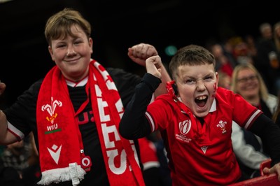 210226 - Wales v Scotland - Guinness Six Nations - Fans react inside the Stadium during the match 