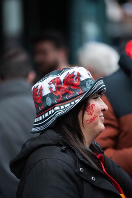 210226 - Wales v Scotland - Guinness Six Nations - Fans in Cardiff City centre ahead of the game 