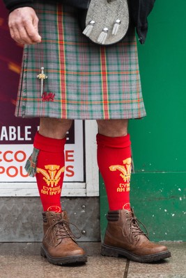 210226 - Wales v Scotland - Guinness Six Nations - Fans in Cardiff City centre ahead of the game 