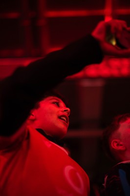 210226 - Wales v Scotland - Guinness Six Nations - Fans react inside the Stadium during the match 