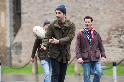 210226 - Wales v Scotland - Guinness Six Nations - Fans in Cardiff City centre ahead of the game 
