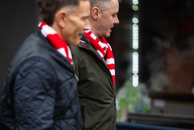 210226 - Wales v Scotland - Guinness Six Nations - Fans in Cardiff City centre ahead of the game 