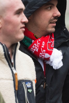210226 - Wales v Scotland - Guinness Six Nations - Fans in Cardiff City centre ahead of the game 