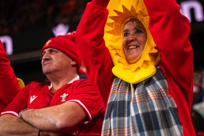 210226 - Wales v Scotland - Guinness Six Nations - Fans react inside the Stadium during the match 