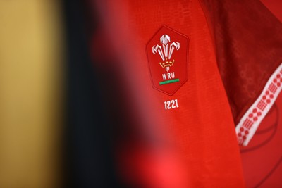 210226 - Wales v Scotland - Guinness Six Nations Championship - Gabriel Hamer-Webb of Wales jersey in the dressing room before the game