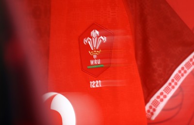 210226 - Wales v Scotland - Guinness Six Nations Championship - Gabriel Hamer-Webb of Wales jersey in the dressing room before the game