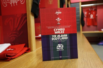 210226 - Wales v Scotland - Guinness Six Nations Championship - Wales dressing room before the game