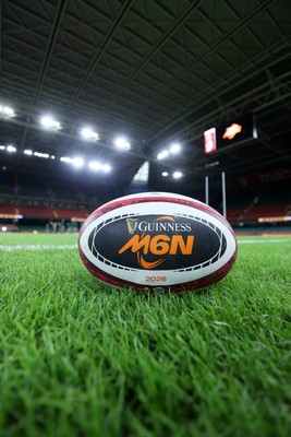 210226 - Wales v Scotland - Guinness Six Nations Championship - General View of a ball in Principality Stadium